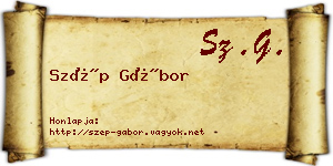 Szép Gábor névjegykártya