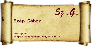 Szép Gábor névjegykártya